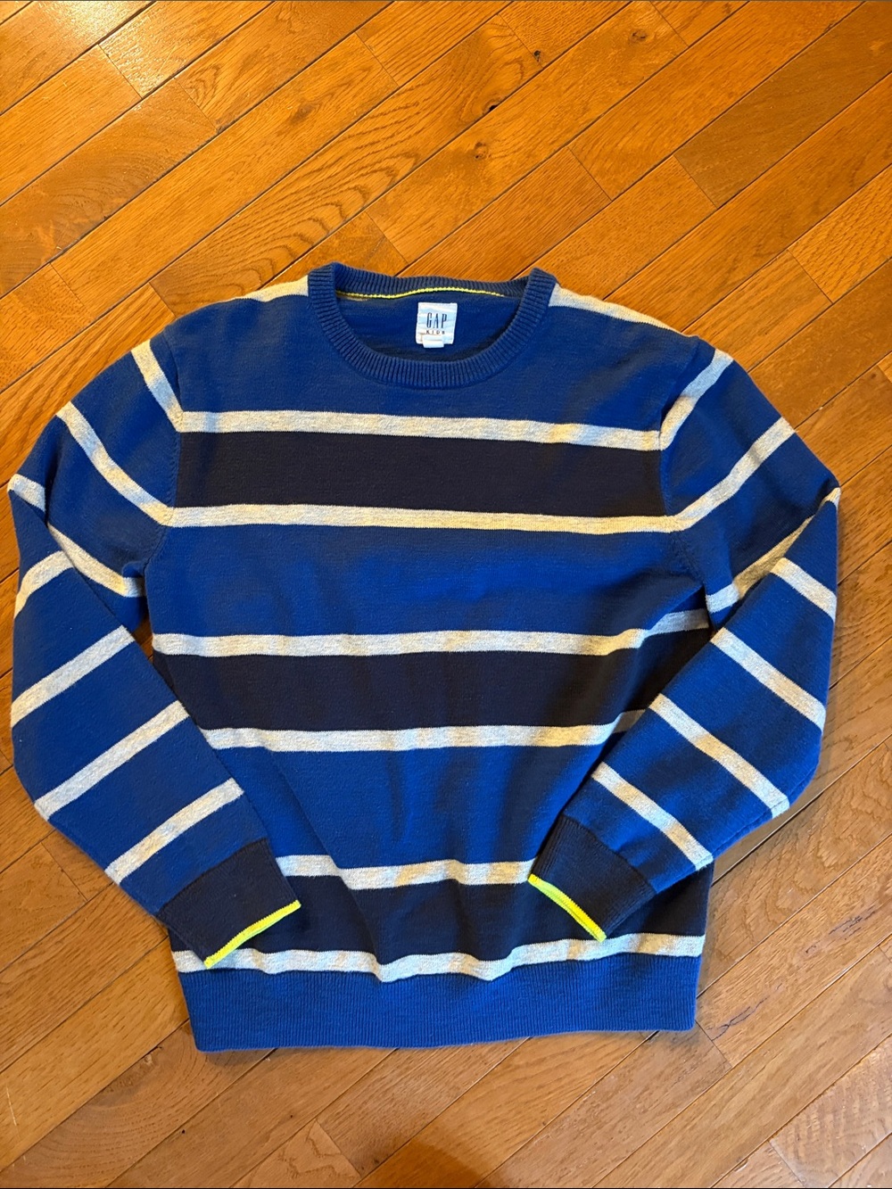 GAP Blue and Navy Striped Crewneck Sweater size 14-16